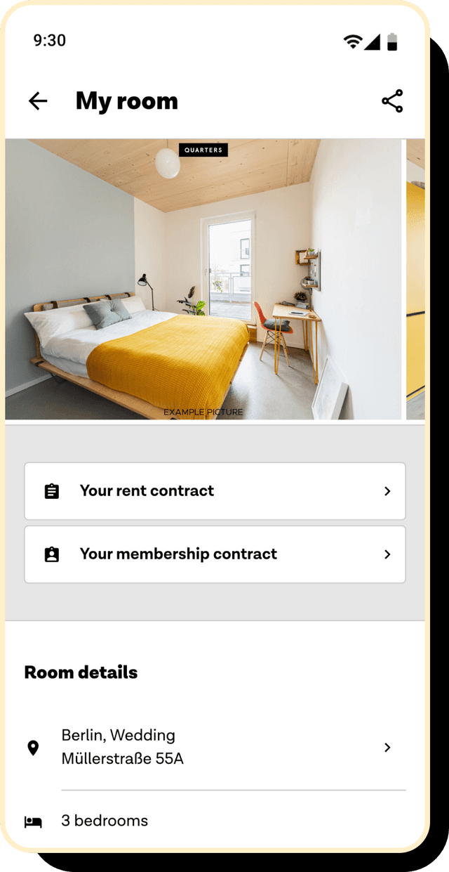 Screenshot of the mobile app screen 'My Room'