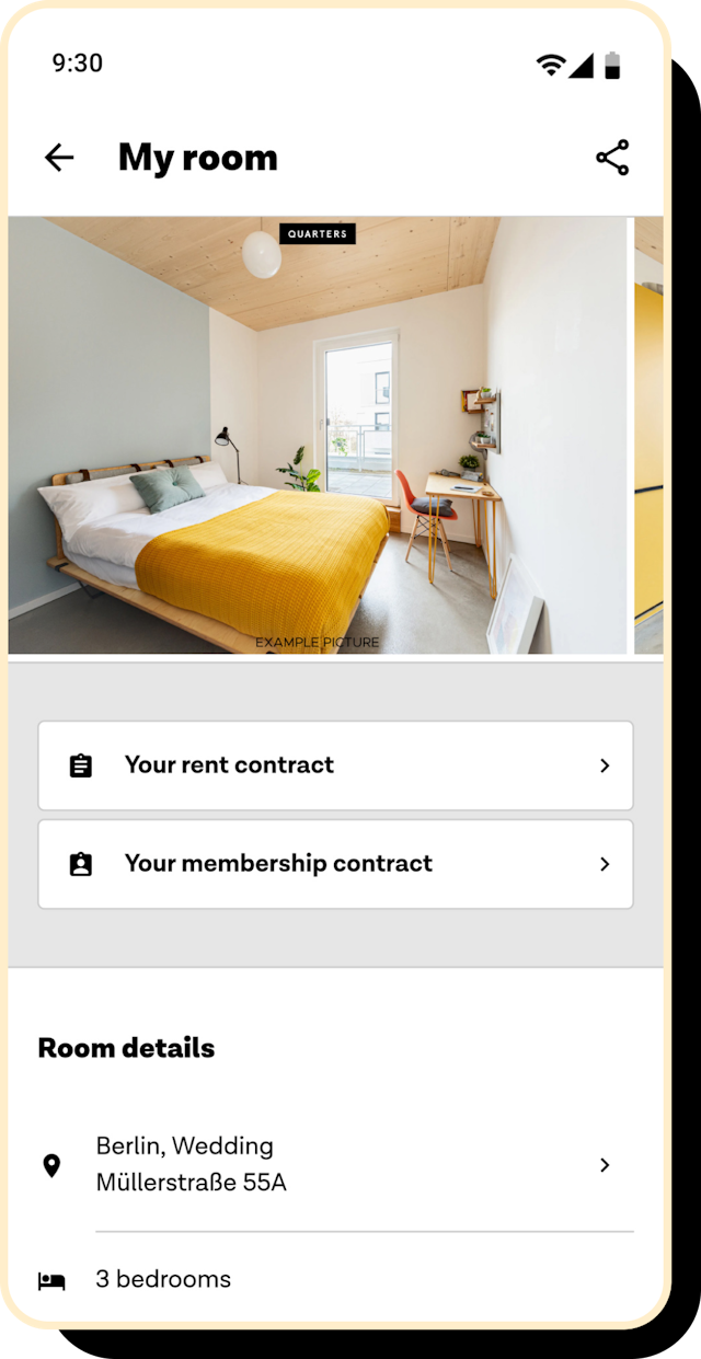 Screenshot of the mobile app screen 'My Room'